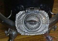 Cole's "Hot Blast" No 12A Antique Coal Burning Parlor Stove W/ Owl & Serpent Decorated Feet.