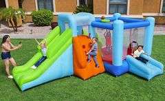 Brand New Bestway Jump N' Climb Inflatable Mega Bounce Park W/ Heavy Duty Blower, Stakes, Basketball & Carry Bag.