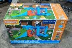 Brand New Bestway Jump N' Climb Inflatable Mega Bounce Park W/ Heavy Duty Blower, Stakes, Basketball & Carry Bag.