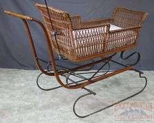 Very Hard to Find Victorian Wicker Push Sled W/ Parasol. The wicker and parasol are both in very good condition. This is a hard to find piece. Come check it out in person. 32"x46"x16.5".