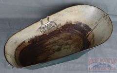 Cute Vintage Tin Baby Bath Tub W/ Removable Soap Dish, 9.5"x28"x14".