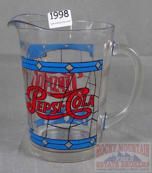 Vintage Pepsi Cola Pitcher W/ 5 Tumblers.  All for one money.