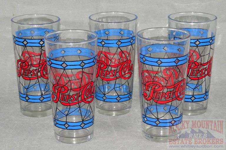 Vintage Pepsi Cola Pitcher W/ 5 Tumblers.  All for one money.