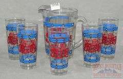 Vintage Pepsi Cola Pitcher W/ 5 Tumblers.  All for one money.