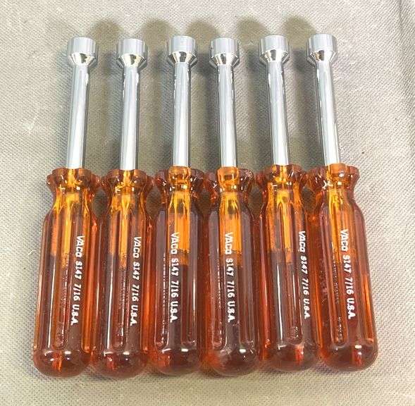 6 Brand New Vaco S147 7/16" Nut Drivers. All for one money.
