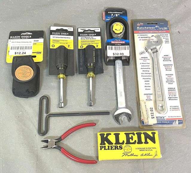 Brand New Gear Wrench 7/8" Offset Wrench, Klein 5 1/2" Pliers, Klein Nut Drivers, Adjustable Wrench & More. All For One Money.