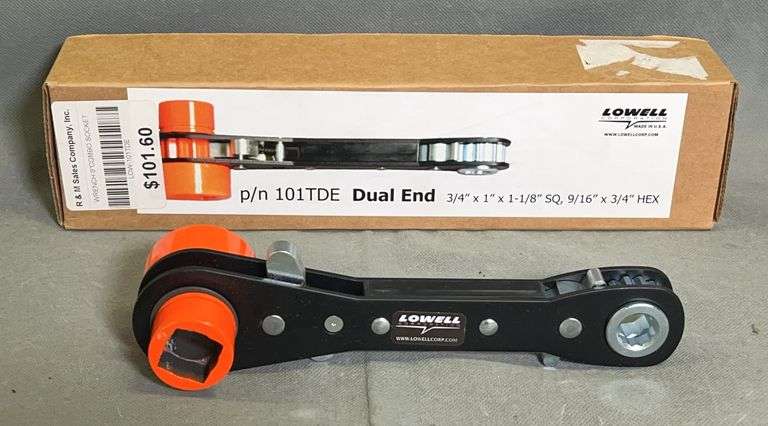 Brand New Lowell Dual End 9" Combo Socket 3/4"X1"X1 1/8" Sq. 9/16"X3/4" Hex.