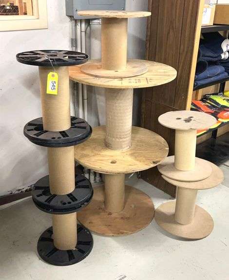 8 Asst. Cardboard Spools. Largest is 18" high. All for one money.
