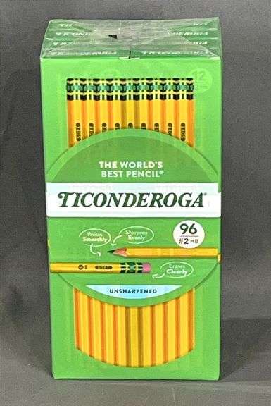 Box Of 96 Ticonderoga #2 HB Pencils. Writes smoothly, sharpens evenly, erases cleanly.