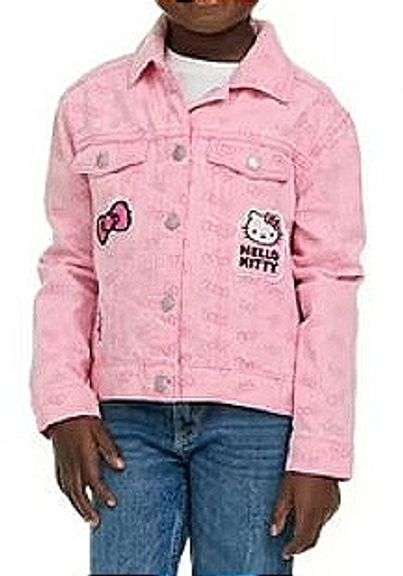 Brand New Girl's Size 3T, Hello Kitty Pink Character Jean Jacket.