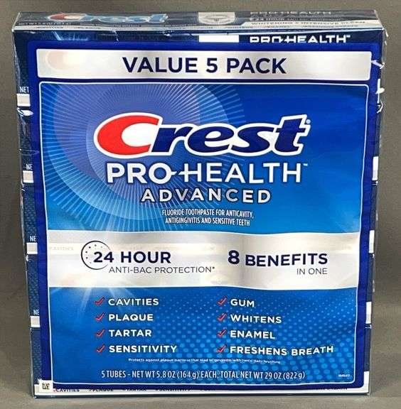 Brand New 5-Pack of Crest Pro-Health Advanced Toothpaste.