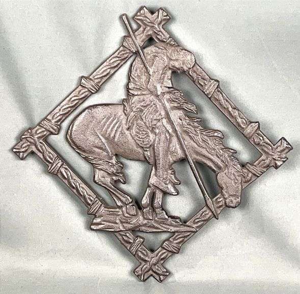 Cast Iron "End Of The Trail" Trivet. 12"x12".