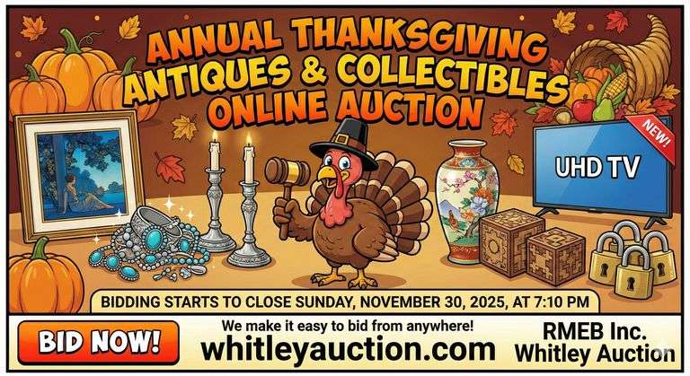 Annual Thanksgiving Antiques & Collectibles Online Auction