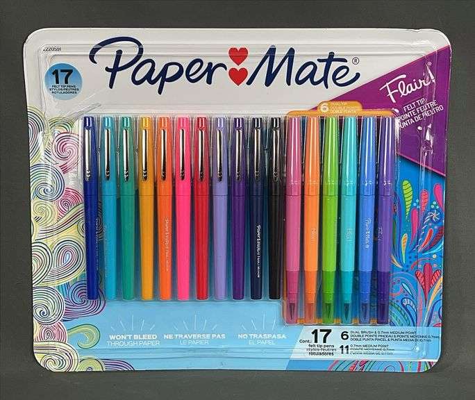 Brand New, Papermate Felt Tip Pens. Pack of 17.
