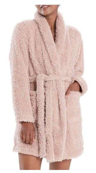 Brand New Ladies Size L/XL, Natori Luxuriously Soft - Pink Plush Lounge Cardigan/Robe.