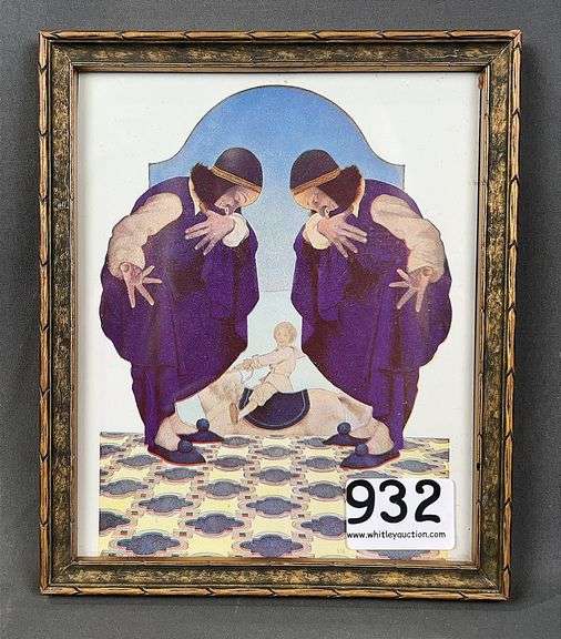 Small Vintage Framed Maxfield Parrish, 8"x6.5".