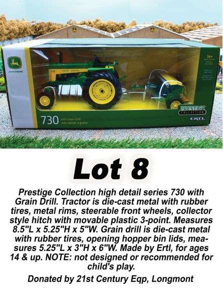 Prestige Collection John Deer 730 with Drill. Value: $125