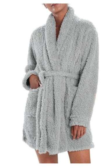 Brand New Ladies Size L/XL, Natori Luxuriously Soft - Grey Plush Lounge Cardigan/Robe.