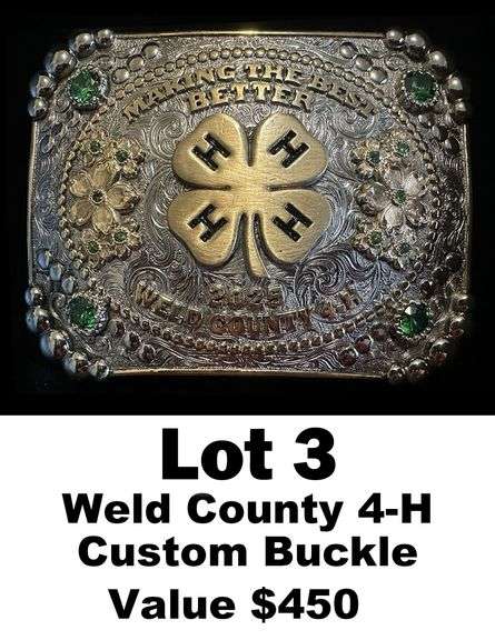 Weld County 4-H Buckle. Value $450