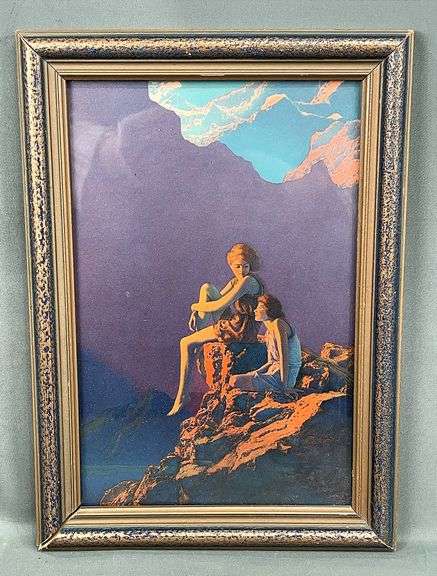 Maxfield Parrish "Daybreak" Framed Art Print - 11.5" x 8.5" - Iconic Art Deco Illustration