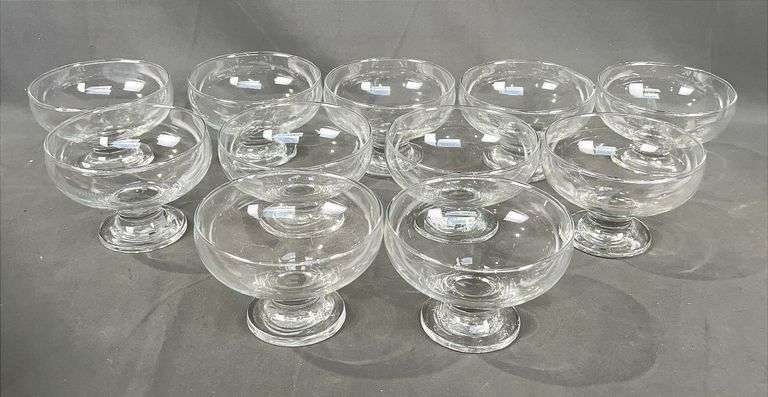 11 Vintage Glass Dessert Glasses. All for one money.