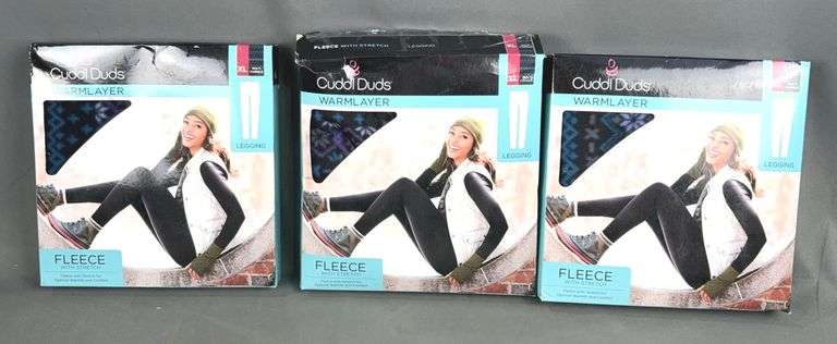 3 Brand New Ladies Size XL, Cuddldud Warm Layer Fleece Leggings.  3 Times The Money.