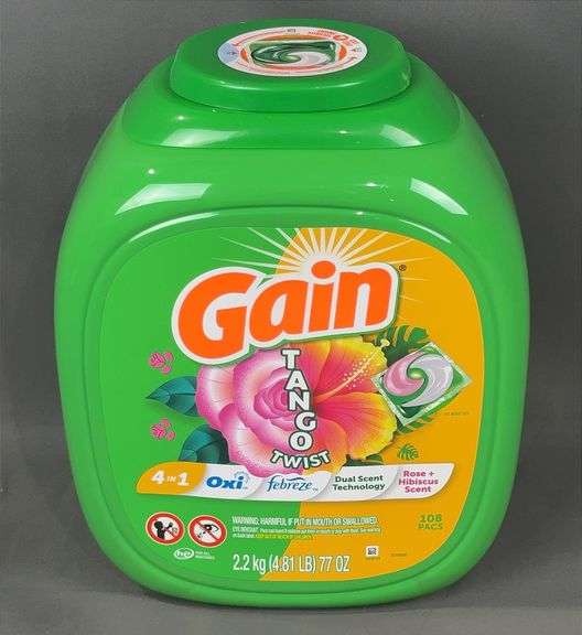 Pack Of Approx 108, Gain " Tango Twist" Laundry Pods.