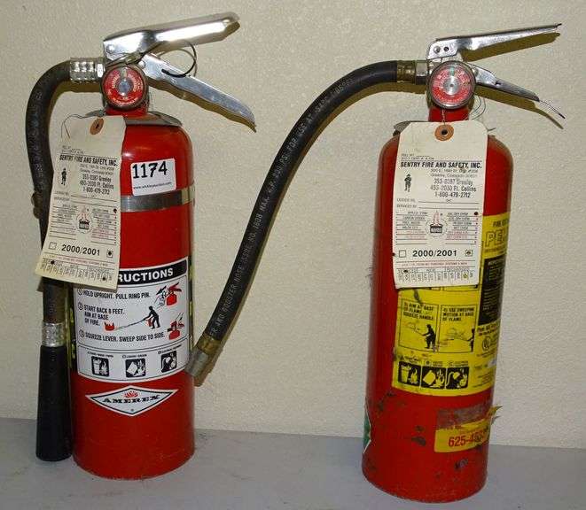 2 15" Fire Extinguishers. Two times the money.  Total bid is quantity times bid price.