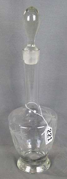 Beautiful Vintage Glass Decanter.17" High.