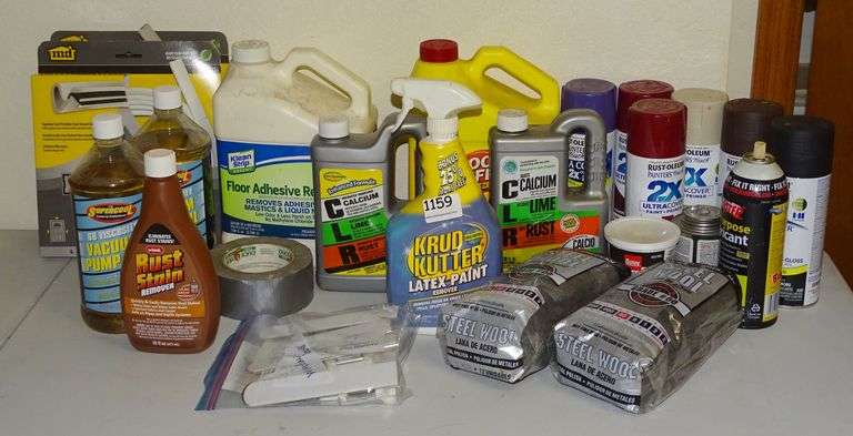 Adhesive Remover, CLR, Goof Off, Steel Wool, Vacuum Pump Oil, Spray Paint, Weather Stripping & More. All for one money.