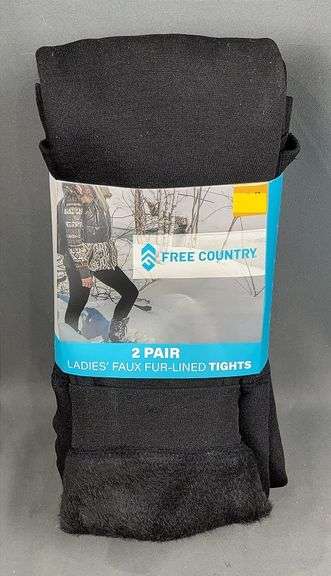 Brand New Ladies Size Medium, 2-Pack Free Country Faux Fur Lined Leggings, MSRP $60 per Package.