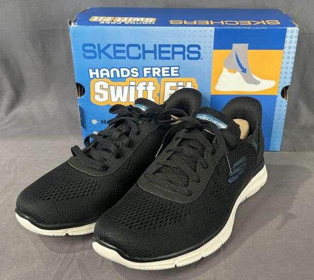 Brand New Men #39 s Size 10 Skechers Hands Free Swift Fit Black/Blue
