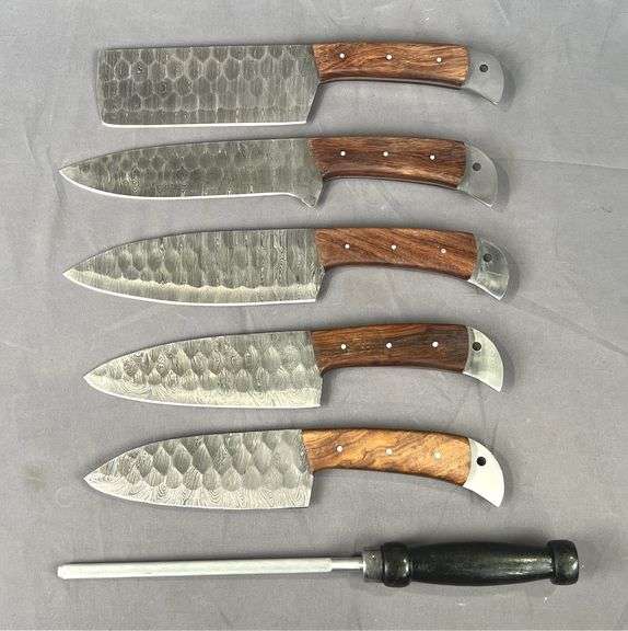 Premium 5-Piece Handmade Damascus Steel Knife Set with G10 Handles