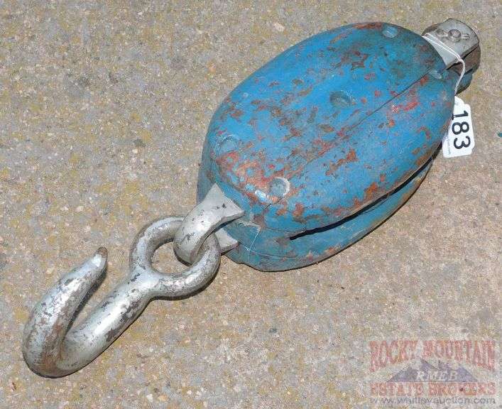 Large Vintage Wood Pulley.