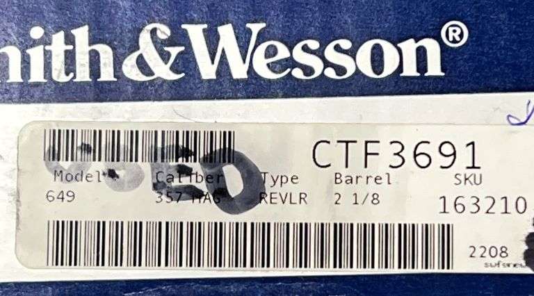 Smith & Wesson  Model 649-5, .357 Magnum 5-Shot Stainless Steel Revolver.