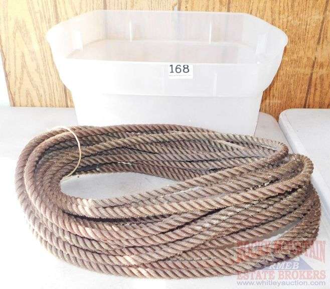 Rope in Plastic Storage Bin.