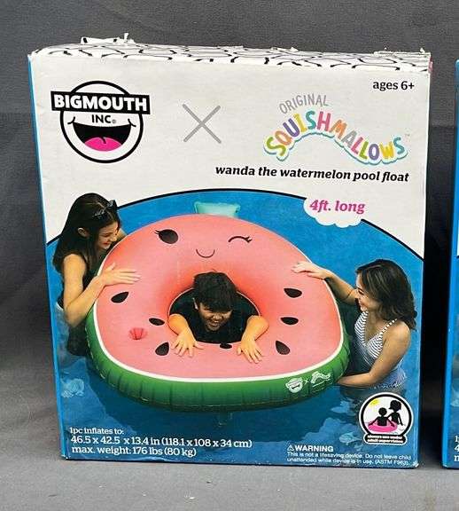 Brand New HUGE 48"  "Wanda The Watermelon" Bigmouth Squishmallows Inflatable Pool Float.