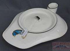 Vintage Enamel Commode with Lid