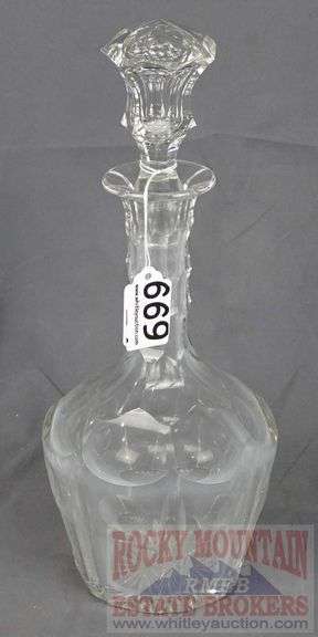 Heavy Lead Crystal Decanter. 13.5" high.