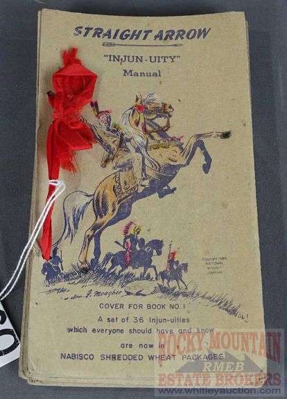Very Cool Vintage 1949 Straight Arrow "Injun-Uity" Manual. This is a cool give-away from Shredded Wheat cereal boxes. You got a card in every box. This is a partial set of 36 Injun-uities cards with some duplicates.