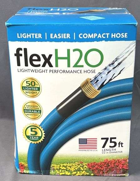New Flex H20 75'X1/2" Lightweight Performance Hose. Abrasion & Puncture Resistant.