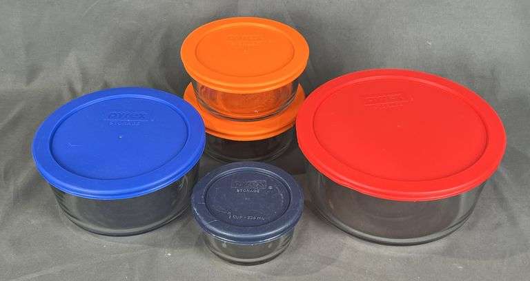 Asst. Pyrex Store It Glass Bowls and Lids. Refrigerator, Freezer and Microwave Safe. All for 1 Money.