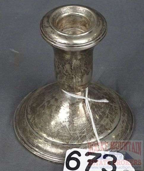 Lord Silver Weighted Sterling Candle Holder. 4" High. 218.5g.