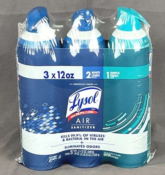 Brand New Lysol Air Sanitizer, White Linen and Simple Fresh Scent.  3 Pack.