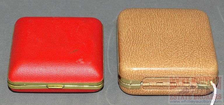2 Vintage Ingram & Wetclox Travel Alarm Clocks with Cases. Largest is 3". Both for One Money.
