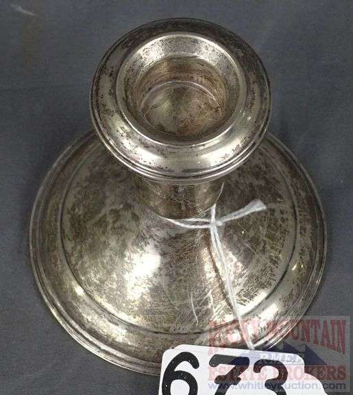 Lord Silver Weighted Sterling Candle Holder. 4" High. 218.5g.