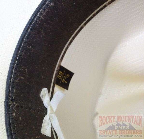 Nicely Seasoned Stetson Straw Cowboy Hat,  Size 7-3/8.