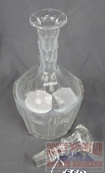 Heavy Lead Crystal Decanter. 13.5" high.