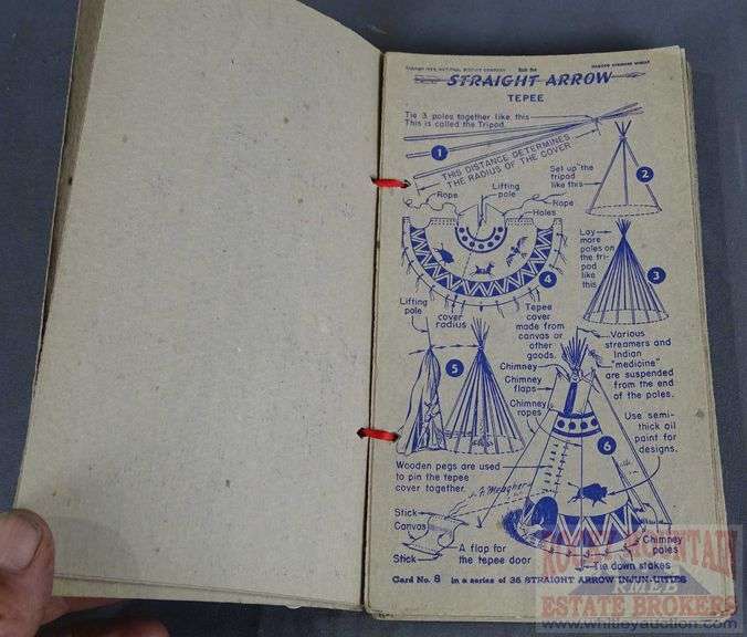 Very Cool Vintage 1949 Straight Arrow "Injun-Uity" Manual. This is a cool give-away from Shredded Wheat cereal boxes. You got a card in every box. This is a partial set of 36 Injun-uities cards with some duplicates.