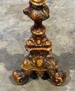 Wonderful Heavily Carved, Atilla's Old World Style Composition Candle Stand with 3-Foot Base, 36" high.